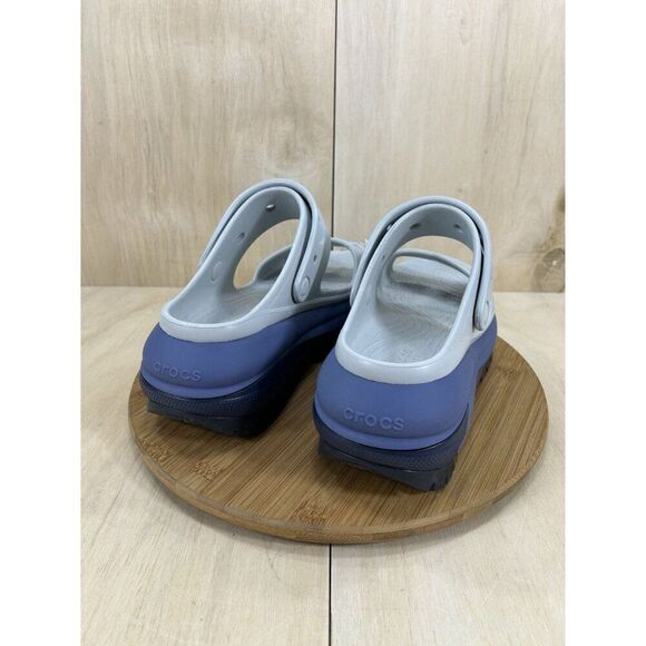 Crocs Mega Crush Matte Grey Blue Chunky Platform Sandals Unisex Womens 11 Mens 9 - Picture 4 of 7